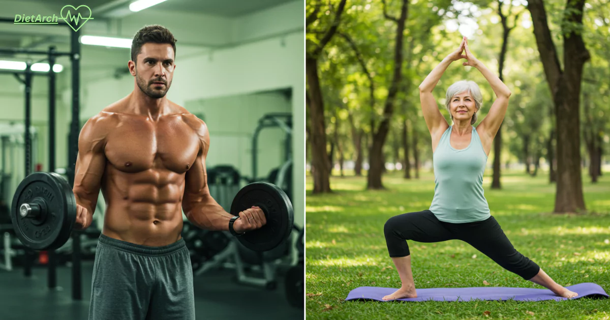Ideal body weight for two different aged persons. Dietarch